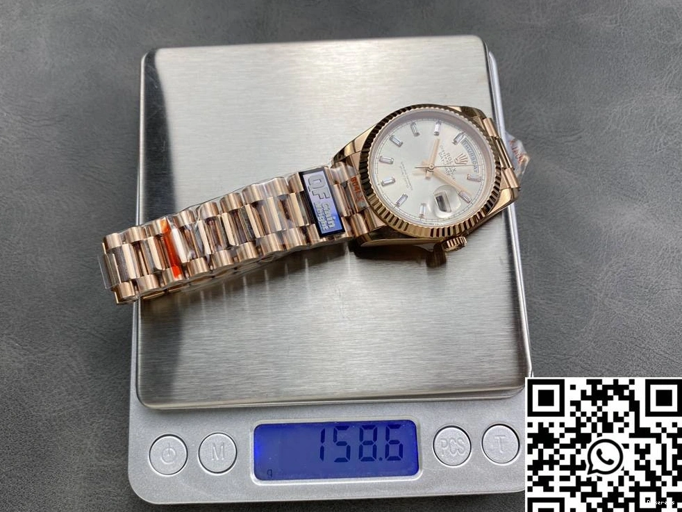 Rolex v5 QF Day Steel Silver Dial Date Tungsten Rose Factory M228235-0004 Gold 0305